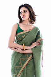 Pure Tissue Linen Derpar Dhakai Jamdani Saree