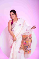Pure Matka Silk Jamdani Saree with Paithani Pallu
