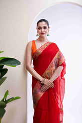 Pure Muslin Derpar Paithani Jamdani Saree