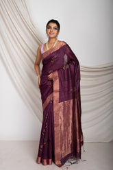 Matka Dalia Zari Banaras In Magenta Colour