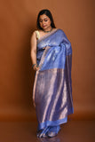 PURE SILK LINEN JAMDANI SAREE WITH BIRD WEAVING