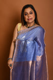 PURE SILK LINEN JAMDANI SAREE WITH BIRD WEAVING