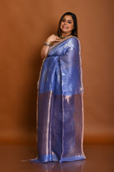 PURE SILK LINEN JAMDANI SAREE WITH BIRD WEAVING