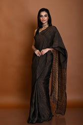SILK LINEN TISSUE SAREE WITH METALLIC SEQUIN PALLU