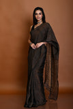 SILK LINEN TISSUE SAREE WITH METALLIC SEQUIN PALLU