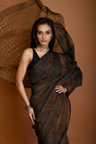 SILK LINEN TISSUE SAREE WITH METALLIC SEQUIN PALLU