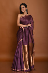 PURE MATKA BODY PLAIN SAREE