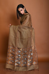 Pure Silk Linen Tissue Jamdani Saree