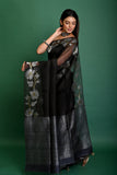 PURE MUSLIN DER PAR SILVER ZARI LATA JAMDANI SAREE