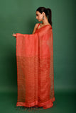 SILK LINEN TISSUE SAREE WITH METALLIC SEQUIN PALLU
