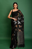 PURE LINEN ALLOVER BIRD JAMDANI SAREE