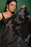 PURE LINEN ALLOVER BIRD JAMDANI SAREE