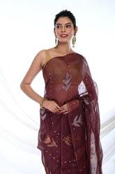 PURE MUSLIN SHELL POCKET WEAVING SAREE