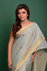 TISSUE SILK LINEN TULIP JAMDANI