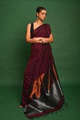 KHADI COTTON TISSUE PALLU SAREE