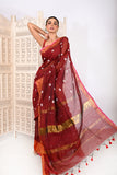 COTTON SILK ZARI PAR BODY SHIULIFULL SAREE