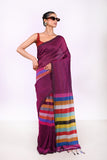 MUL COTTON RAINBOW CHECK SAREE