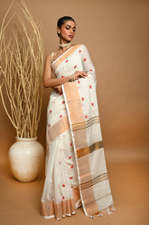 COTTON SILK ZARI PAR BODY SHIULIFULL SAREE