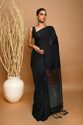 KHADI COTTON TISSUE PALLU SAREE