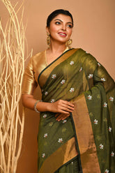 COTTON SILK ZARI PAR BODY SHIULIFULL SAREE