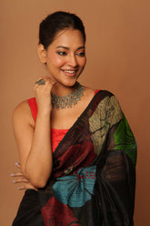 Matka Multicolor Big Thred Joba Jamdani In Black Colour