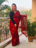 PURE MATKA SILK BALL JAMDANI SAREE Colour In Maroon