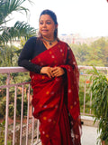 PURE MATKA SILK BALL JAMDANI SAREE Colour In Maroon