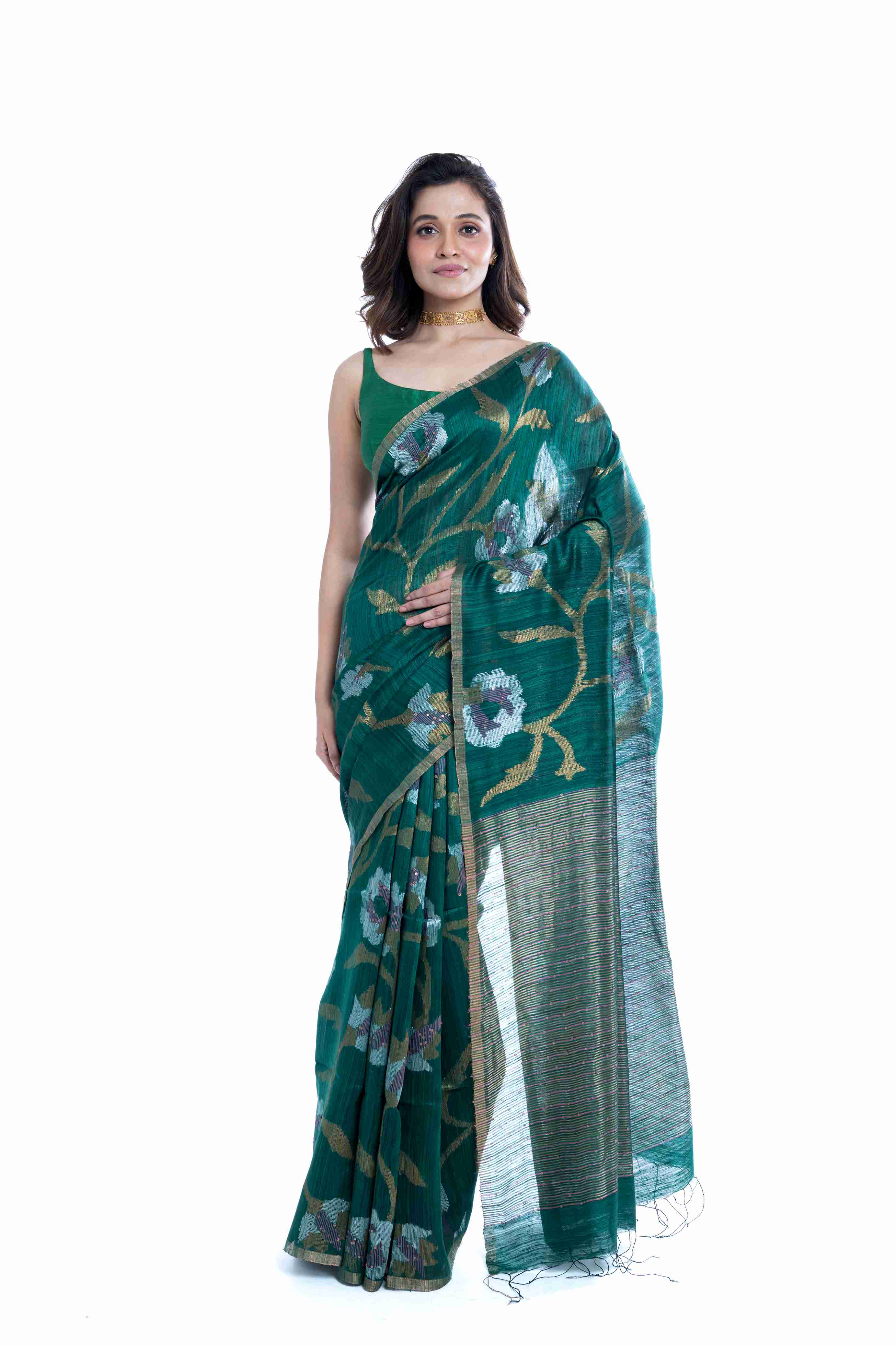 MATKA ALL OVER SEQUENCEN JAMDANI SAREE