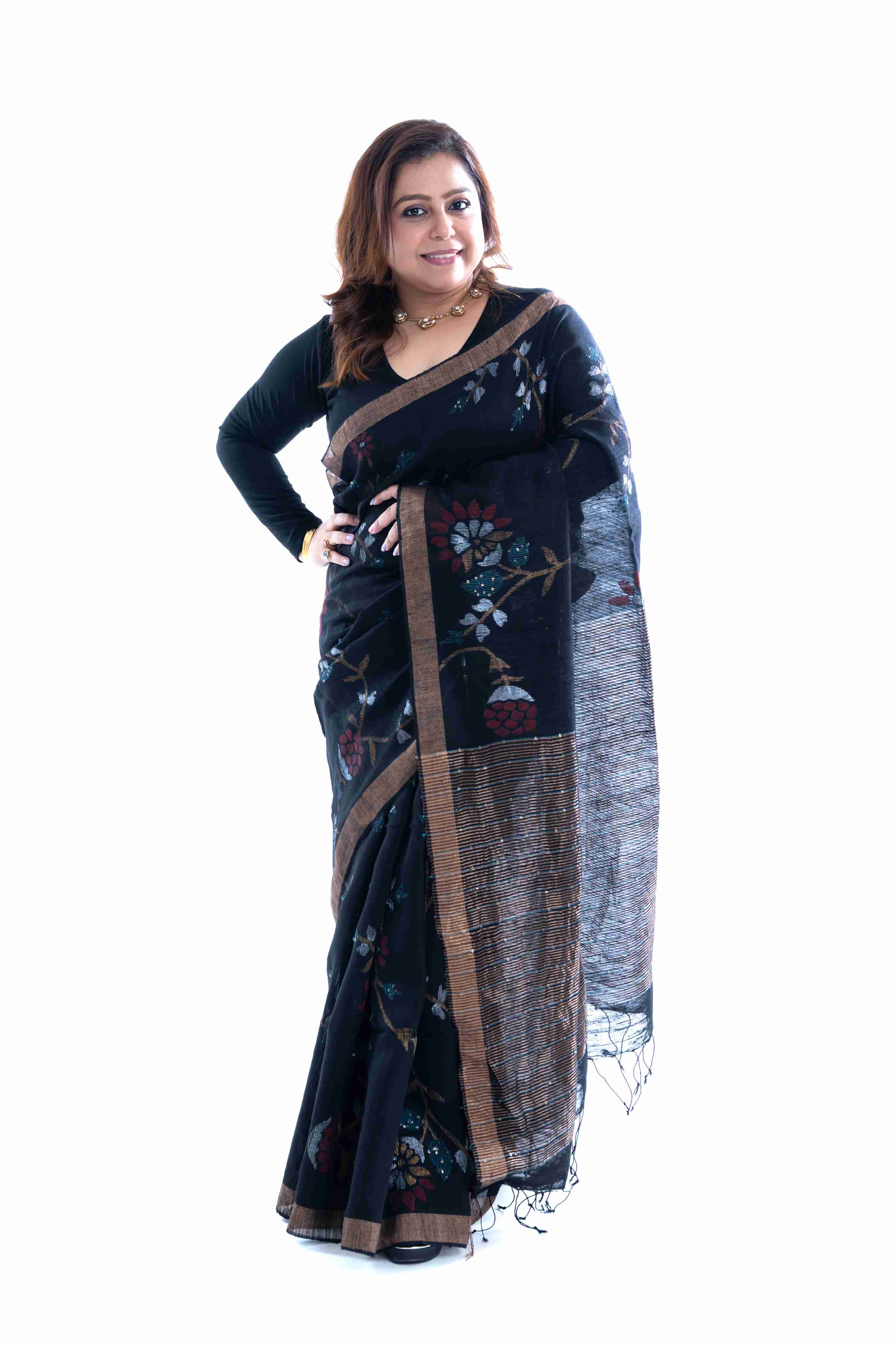 PURE MATKA SILK ALL OVER JAMDANI SAREE