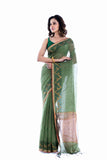 Pure Tissue Linen Derpar Dhakai Jamdani Saree