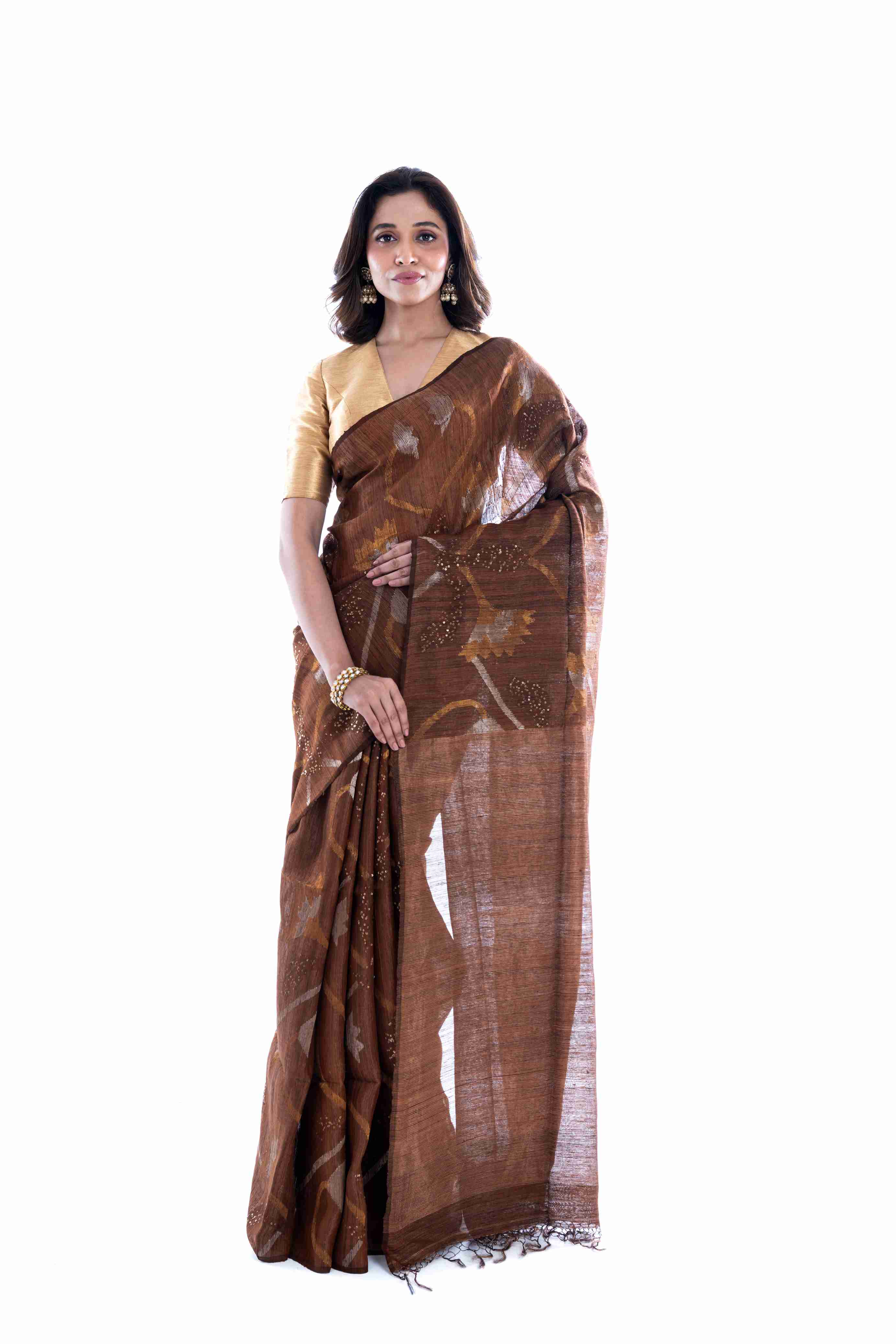 Premium Pure Tissue Matka Jamdani Saree