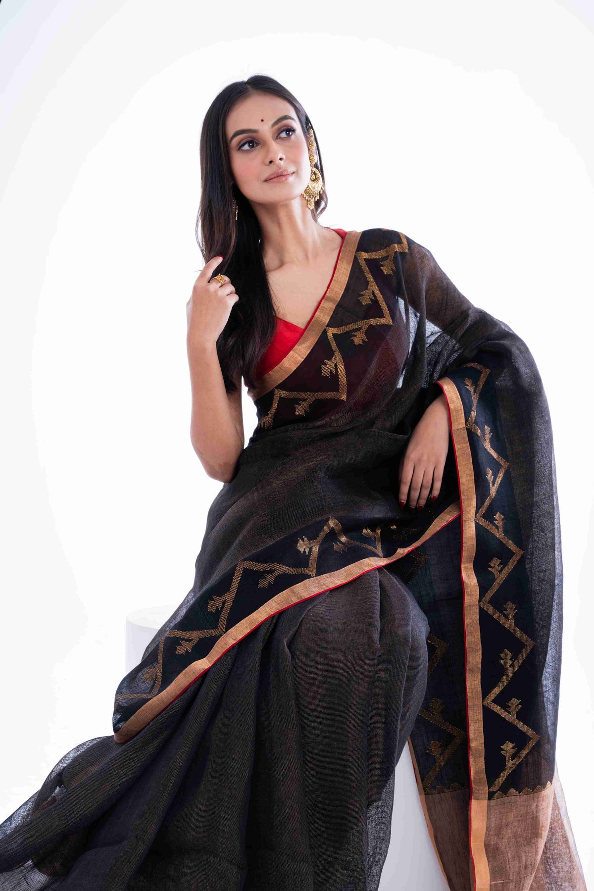 Pure Tissue Linen Derpar Dhakai Jamdani