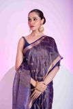 Pure Tissue Muslin Zigzag Jamdani Saree