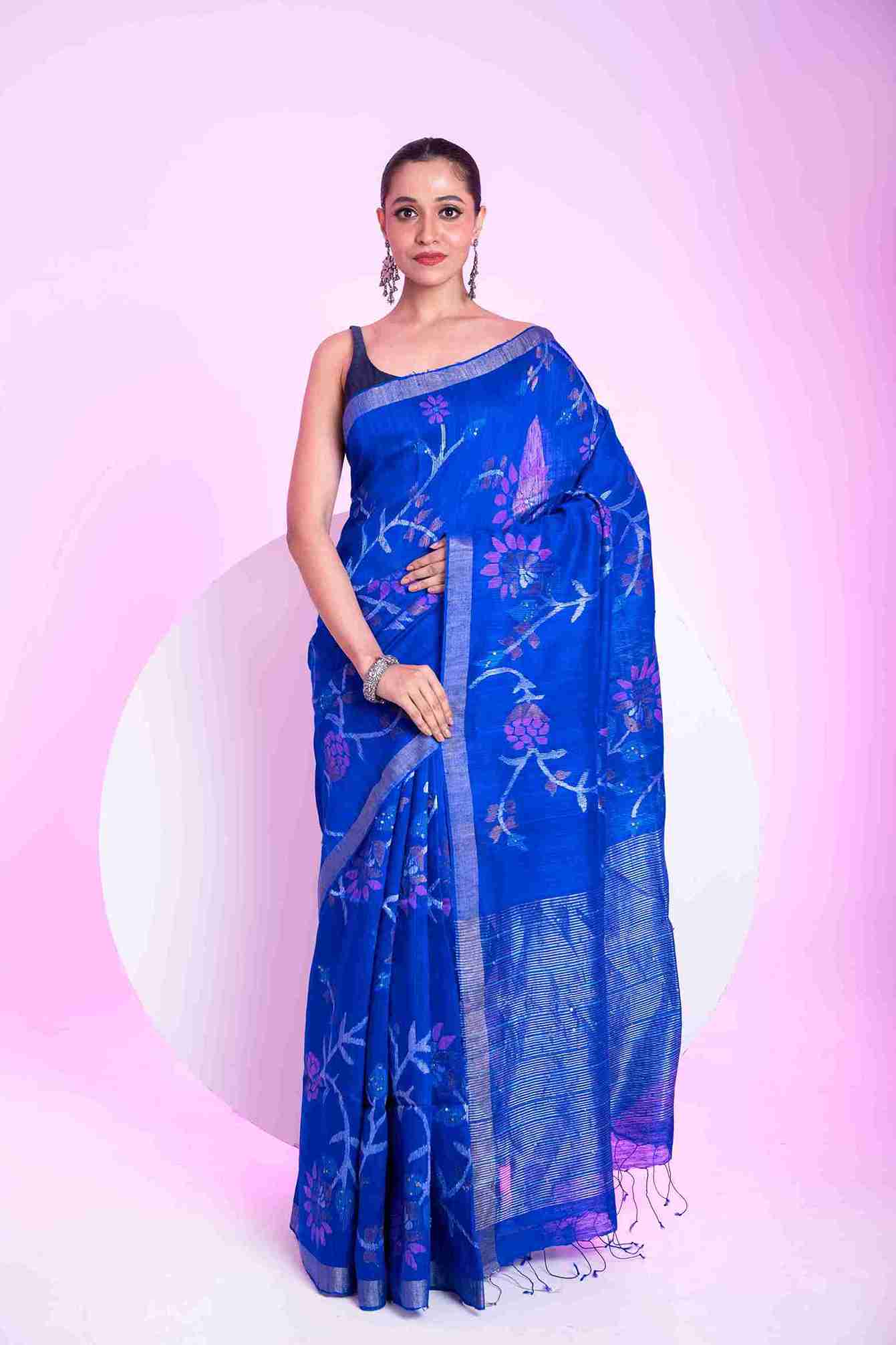 PURE MATKA SILK ALL OVER JAMDANI SAREE