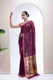 Pure Silk Linen Paithani Jamdani Saree