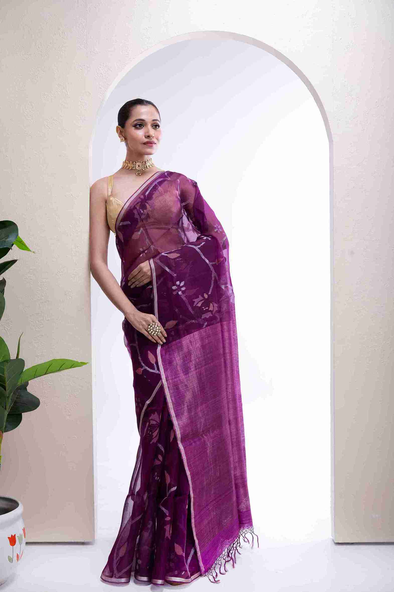 Muslin All Over Jamdani Saree