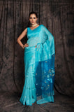 Silk Linen All Over Ball Jamdani Blue Colour