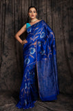 Matka  Rose All Over Sequins Jamdani In Blue Colour