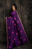 Matka  Pink Lotus Jamdani In Purple Colour