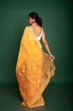 Silk Linen All Over Ball Jamdani In Yellow Colour