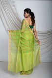 Silk Linen Kota Sequin In Green Colour