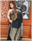 LINEN HALF CHAKRA JAMDANI SAREE (120 COUNT)