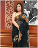 LINEN HALF CHAKRA JAMDANI SAREE (120 COUNT)
