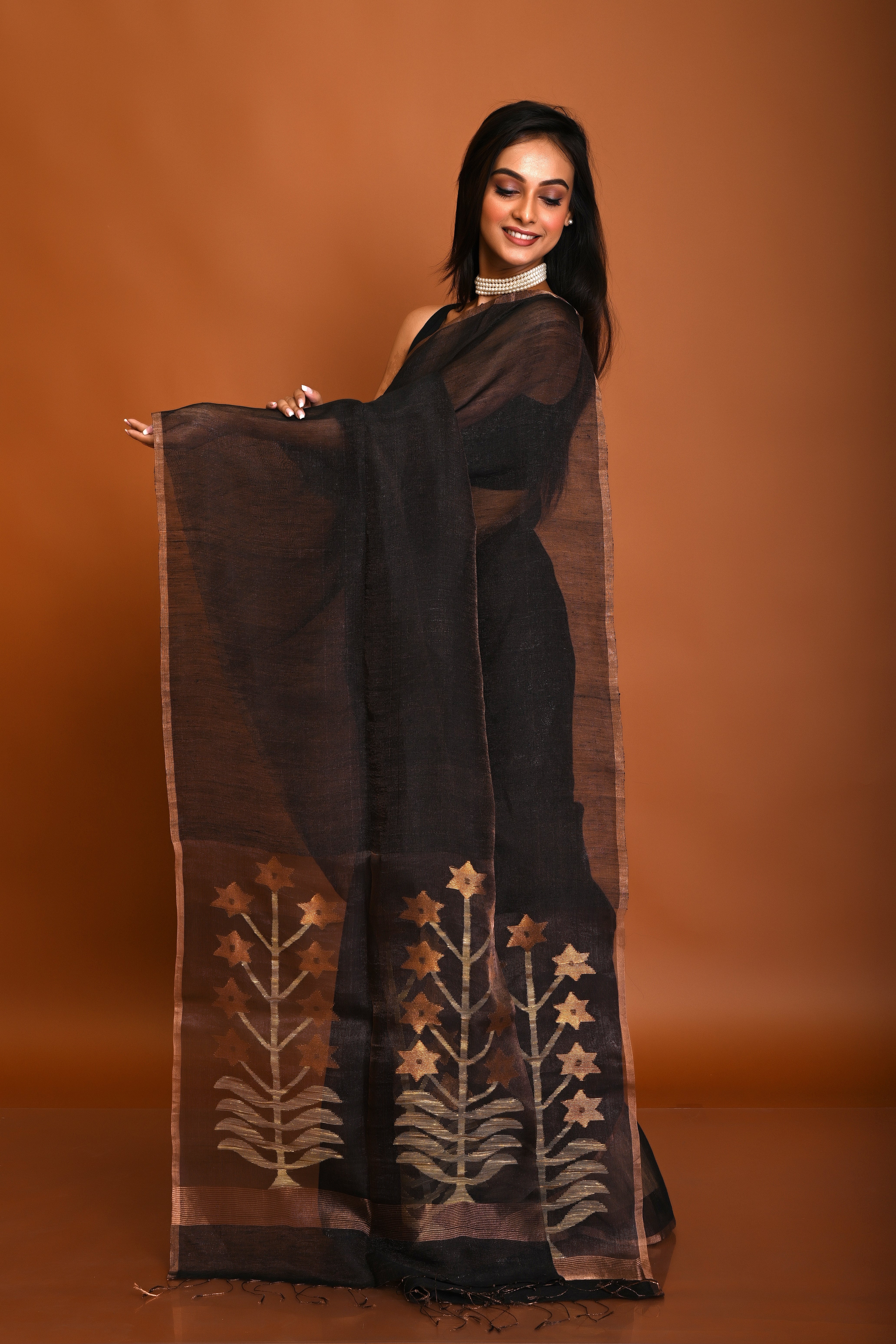 PURE SLIK LINEN TISSUE JAMDANI