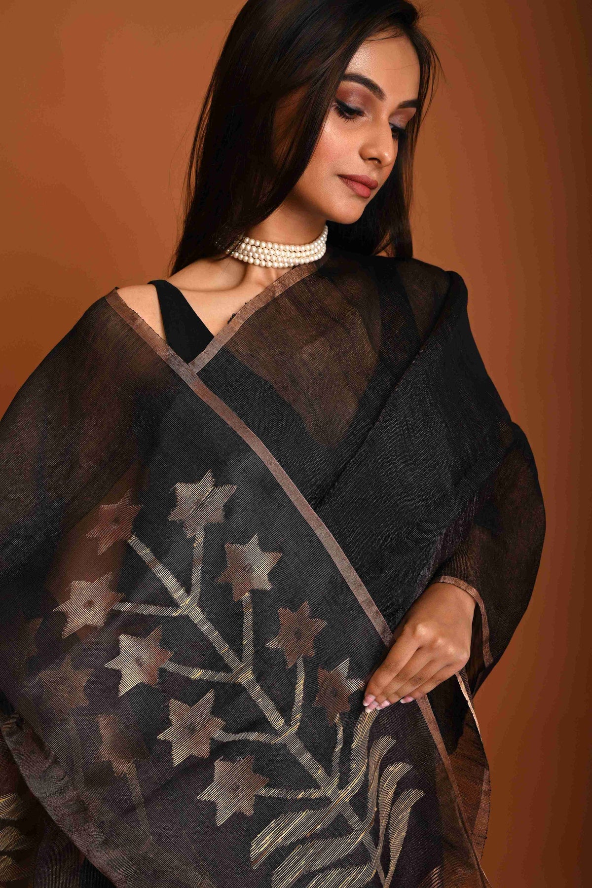 PURE SLIK LINEN TISSUE JAMDANI