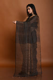 SILK LINEN TISSUE SAREE WITH METALLIC SEQUIN PALLU