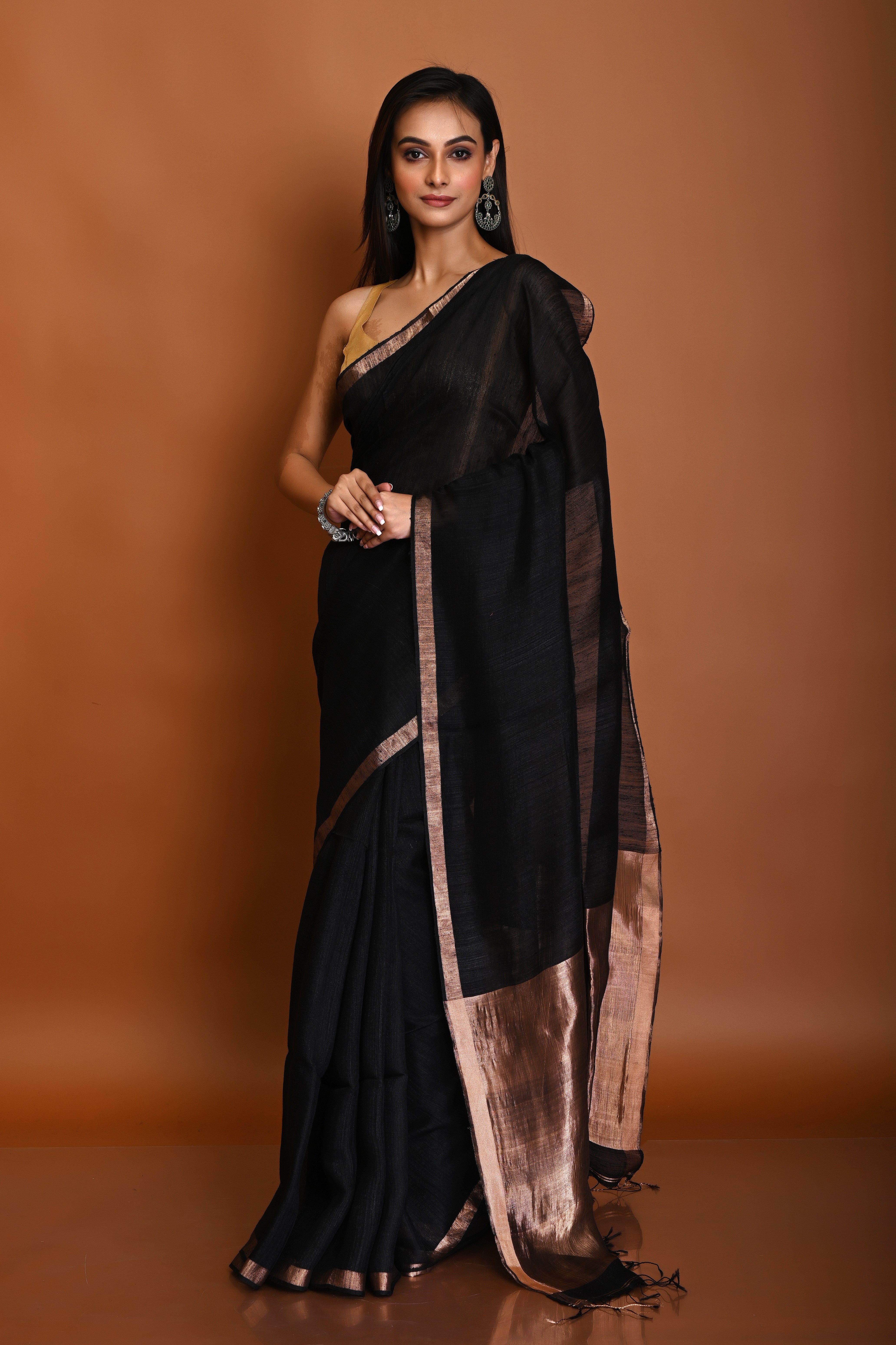PURE MATKA BODY PLAIN SAREE