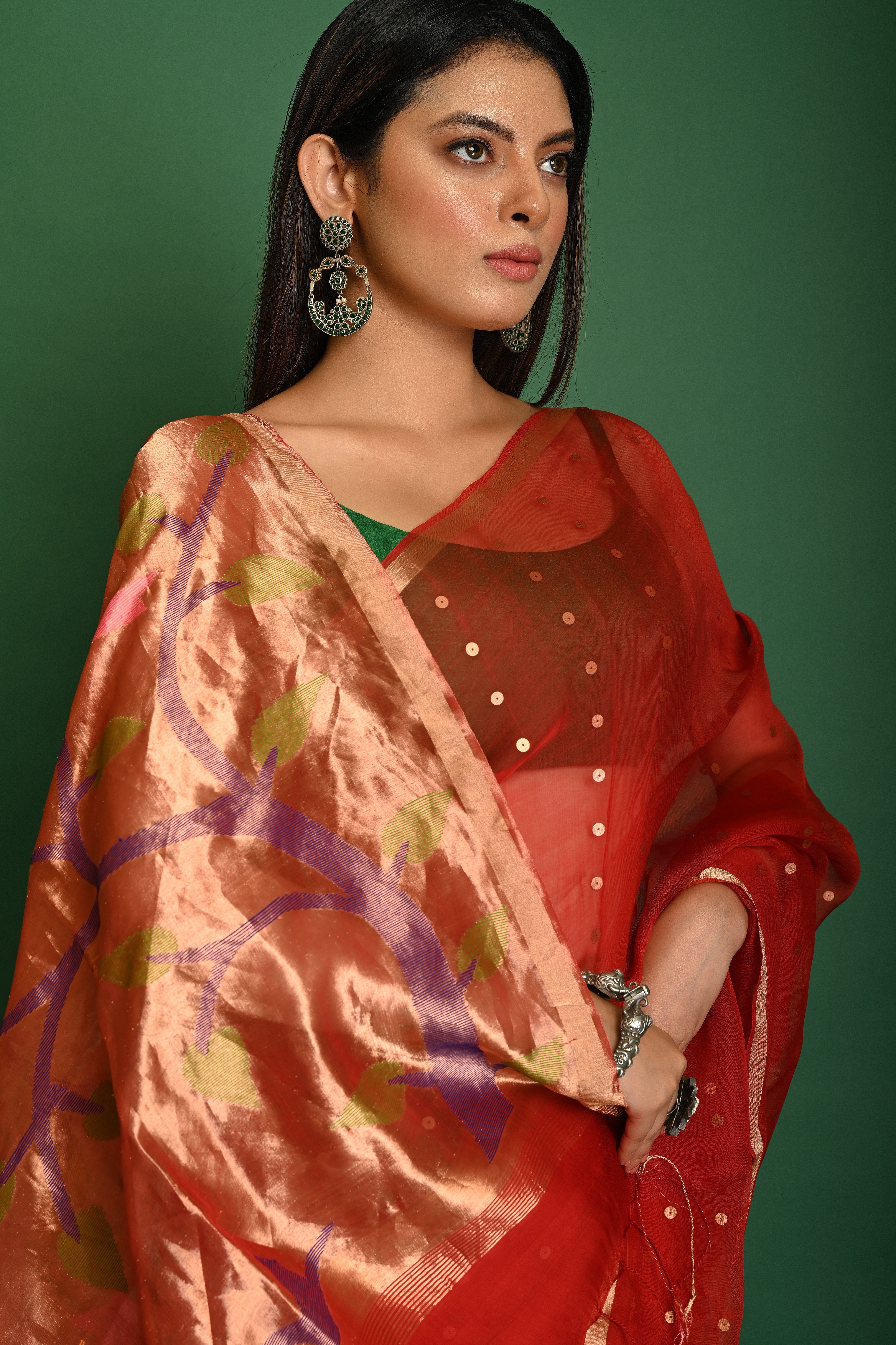 PURE MUSLIN PAITHANI JAMDANI SAREE