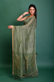 PURE LINEN 120 COUNT WITH PALLU JAMDANI