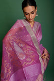 PURE SILK LINEN JAMDANI SAREE